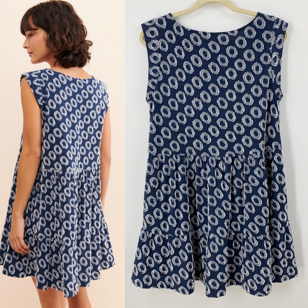 Maeve by Anthropologie Lisanne Textured Circle Babydoll Dress Sz S - Picture 2 of 16